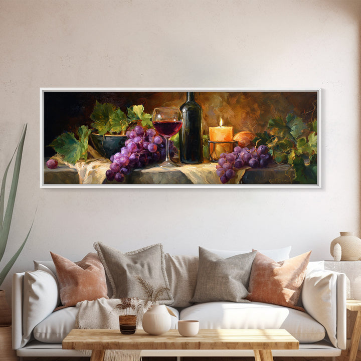 Single Grape Cluster Botanical Study Canvas Print, Winery Art, Travel Poster, Winery Decor, Watercolor Art, Vineyard, WIN-3x1-61