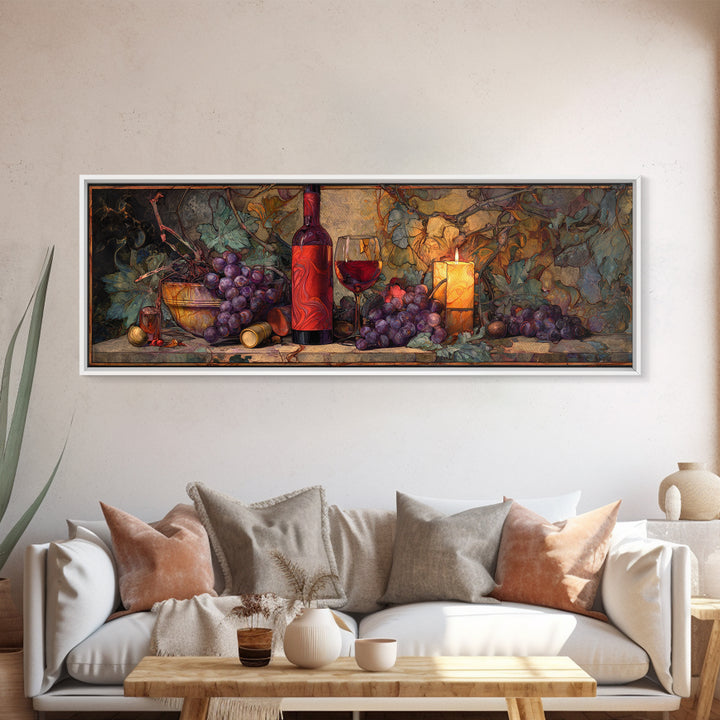 Red Wine Swirl Abstract Canvas Print, Winery Art, Kitchen Wall Art, Winery Decor, Vineyard, Matisse Print, Landscape Art, WIN-3x1-71