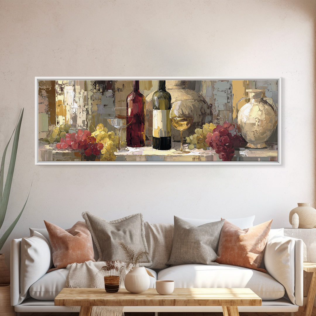 Old Cellar Key and Wine Label Shapes Canvas Print, Winery Art, Wall Decor, Winery Decor, Fine Art, Vineyard, Kitchen Art, WIN-3x1-76