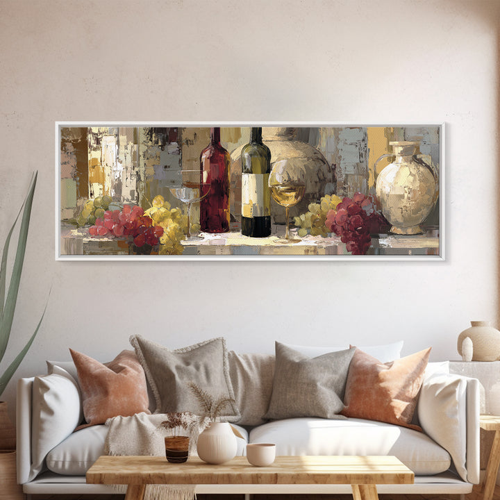 Old Cellar Key and Wine Label Shapes Canvas Print, Winery Art, Wall Decor, Winery Decor, Fine Art, Vineyard, Kitchen Art, WIN-3x1-76
