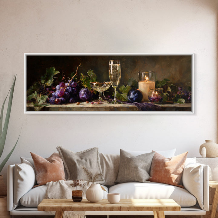 Champagne Coupe with Bubbles and Light Canvas Print, Winery Art, Wall Hanging, Winery Decor, Vineyard, Preppy Wall Art, WIN-3x1-83