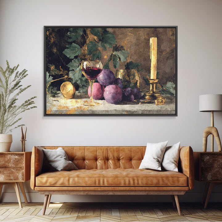 Burgundy Abstract with Gold Accents Framed Canvas Print, Winery Art, Gallery Decor, Winery Decor, Fine Art, Vineyard, WIN-3x2-27
