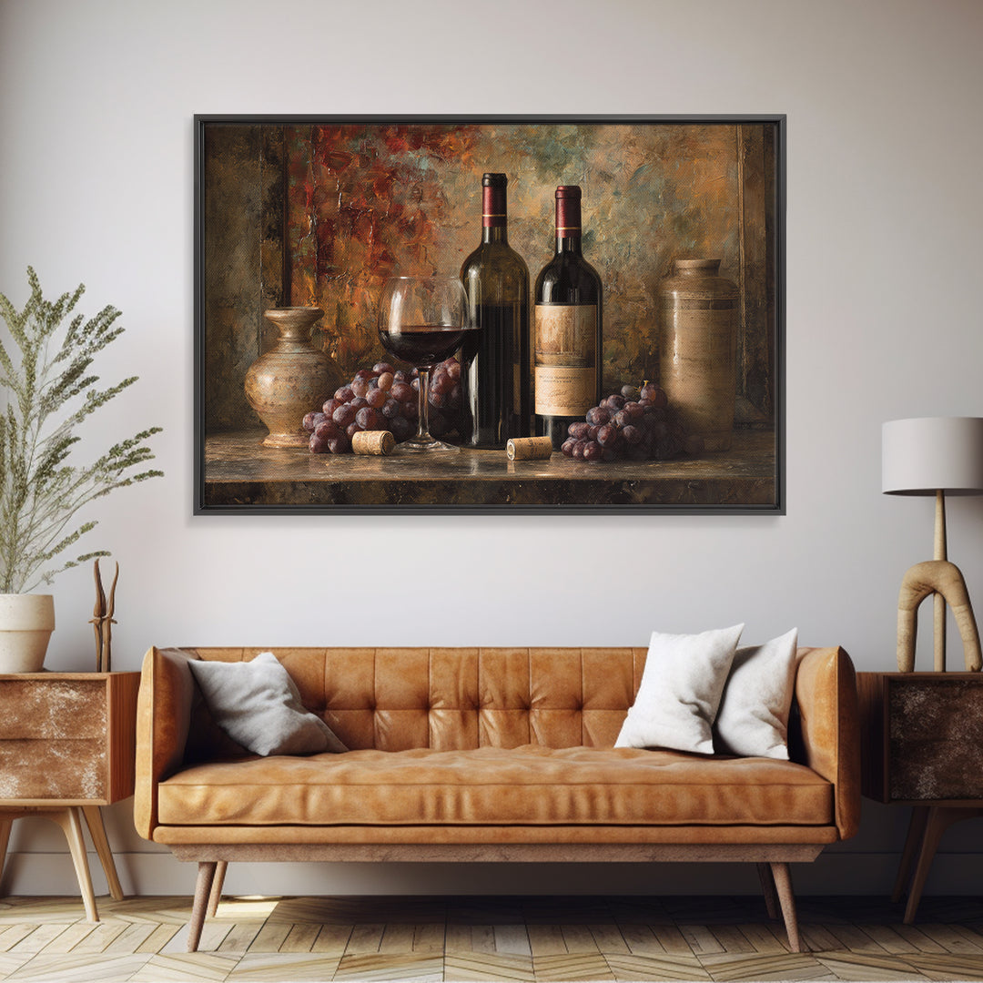 Burgundy Abstract with Gold Accents Canvas Print, Winery Art, Matisse Print, Winery Decor, Abstract Art, Vineyard, Luxury Decor, WIN-3x2-3