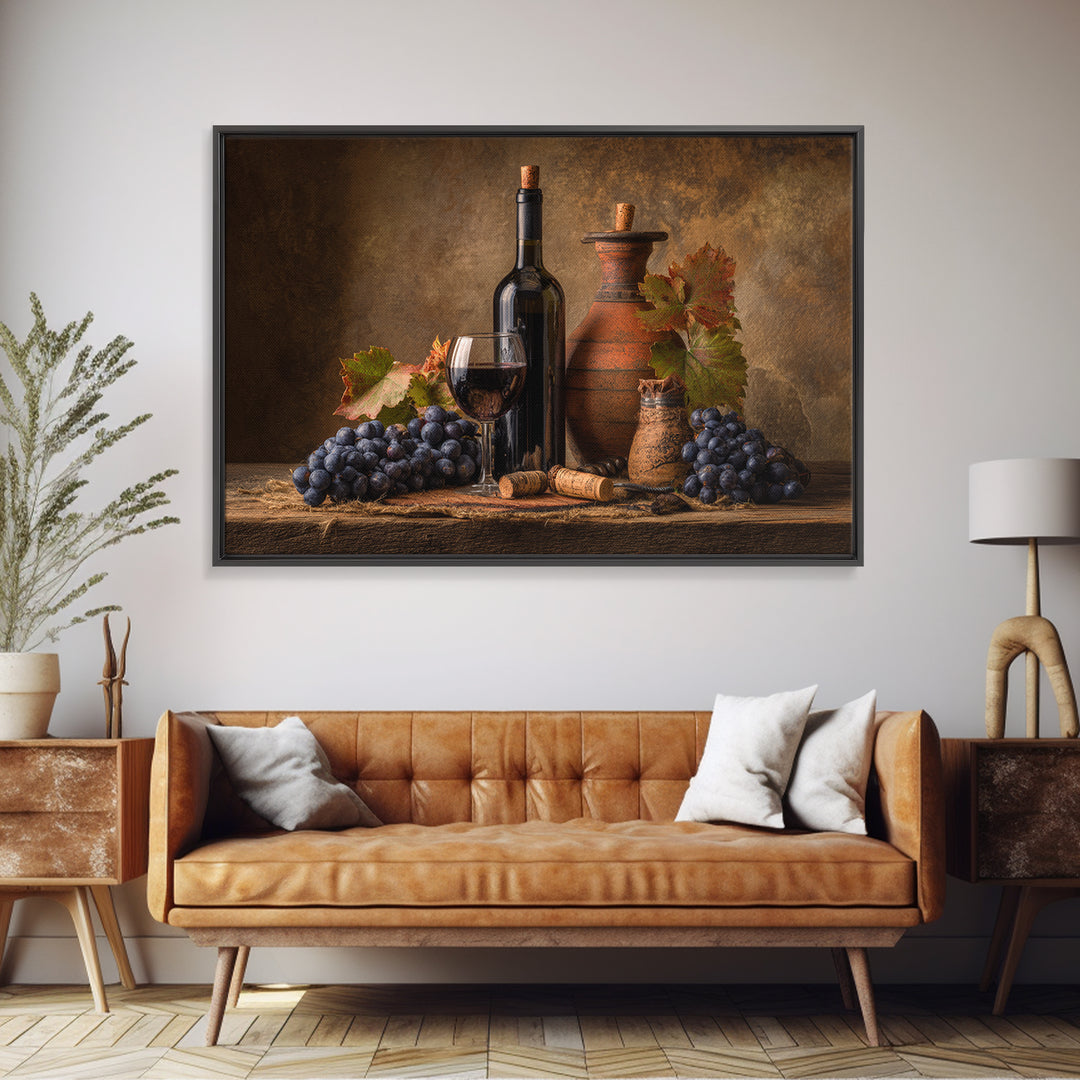 Corkscrew and Corks on Rustic Wood Canvas Print, Winery Art, Bar Art, Winery Decor, Fine Art, Vineyard, Textured Painting, WIN-3x2-32
