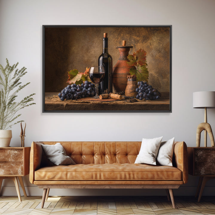 Corkscrew and Corks on Rustic Wood Canvas Print, Winery Art, Bar Art, Winery Decor, Fine Art, Vineyard, Textured Painting, WIN-3x2-32