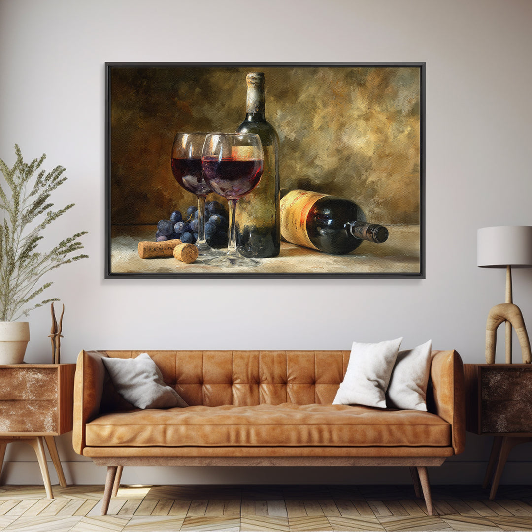 Wine Tasting Flight Rendered as Elegant Still Canvas Print, Winery Art, Wall Art Print, Winery Decor, Fine Art, Vineyard, WIN-3x2-38