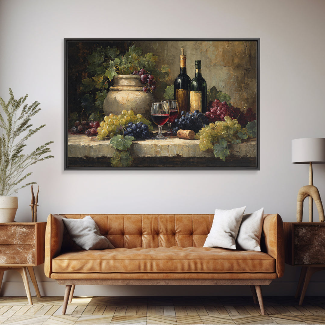 Italian Villa Vineyard Landscape Canvas Print, Winery Art, Gallery Decor, Winery Decor, Fine Art, Vineyard, Wall Art, WIN-3x2-48
