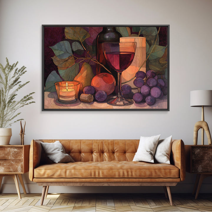 Red Wine Swirl Abstract Framed Canvas Print, Winery Art, Art Print, Winery Decor, Fine Art, Vineyard, Watercolor Painting, WIN-3x2-59