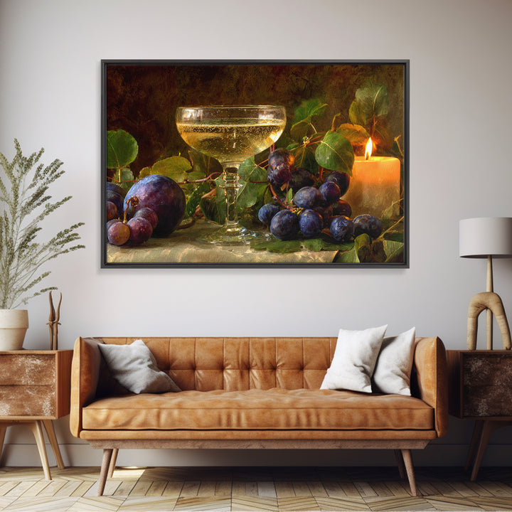 Champagne Coupe with Bubbles and Light Framed Canvas Print, Winery Art, Cocktail Wall Art, Winery Decor, Watercolor Art, WIN-3x2-71
