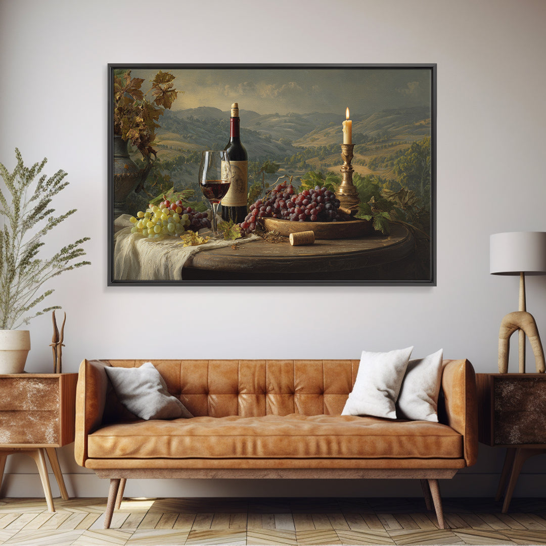French Vineyard Hills Canvas Print, Winery Art, Art, Winery Decor, Vineyard, Farmhouse Decor, Kitchen Art, Living Room Decor, WIN-3x2-84