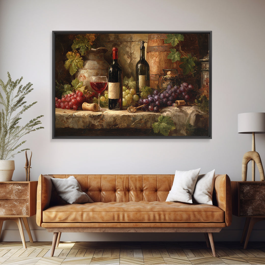 Old Cellar Key and Wine Label Shapes Canvas Print, Winery Art, Wall Decor, Winery Decor, Fine Art, Vineyard, Kitchen Art, WIN-3x2-88