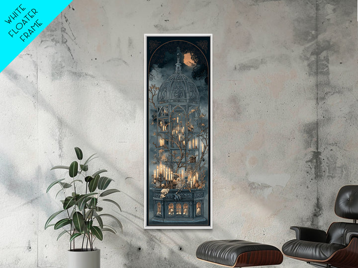 The Black Lace Haunted Conservatory - Occult Still Life, Dark Fantasy Wall Art, Tall Narrow Wall Art, Canvas Print, Halloween Home Decor