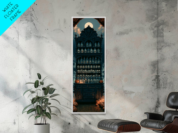 The Candlelit Skull Apothecary - Icon Portrait, Occult Wall Decor, Tall Narrow Wall Art, Canvas Print, Halloween Home Decor, Gothic Wall Art