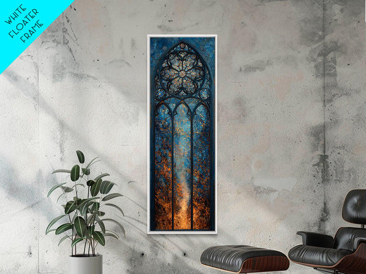 The Spiderweb Cathedral Window - Procession Scene, Dark Fantasy Wall Art, Tall Narrow Wall Art, Canvas Print, Halloween Home Decor