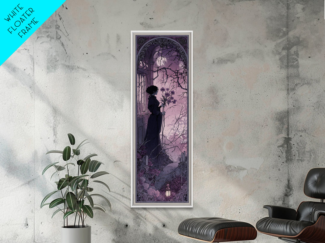 The Witch Queen Greenhouse - Icon Portrait, Dark Fantasy Wall Art, Tall Narrow Wall Art, Canvas Print, Halloween Home Decor, Gothic Wall Art