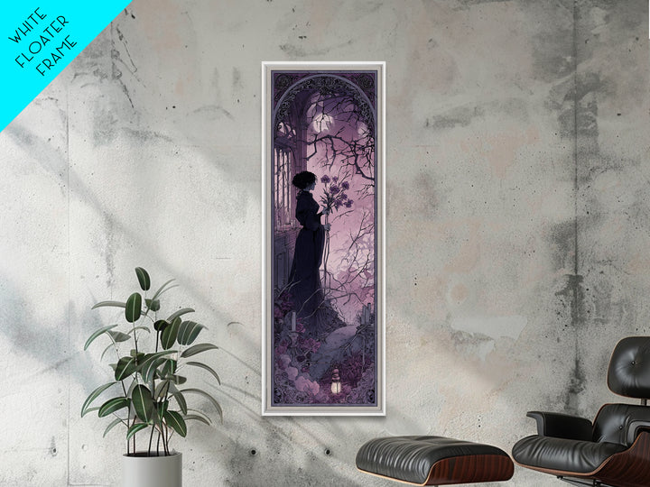 The Witch Queen Greenhouse - Icon Portrait, Dark Fantasy Wall Art, Tall Narrow Wall Art, Canvas Print, Halloween Home Decor, Gothic Wall Art