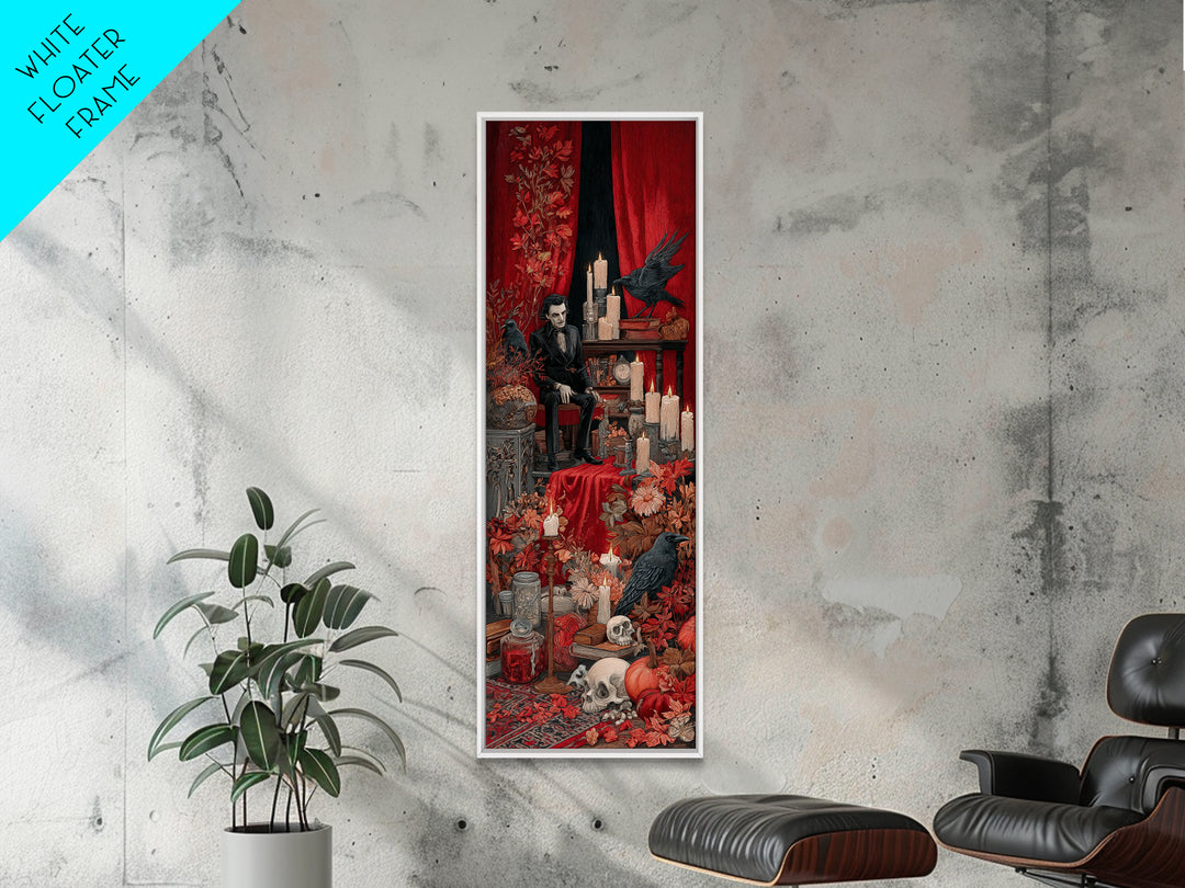 The Velvet Vampire Conservatory - Occult Still Life, Occult Wall Decor, Tall Narrow Wall Art, Canvas Print, Halloween Home Decor