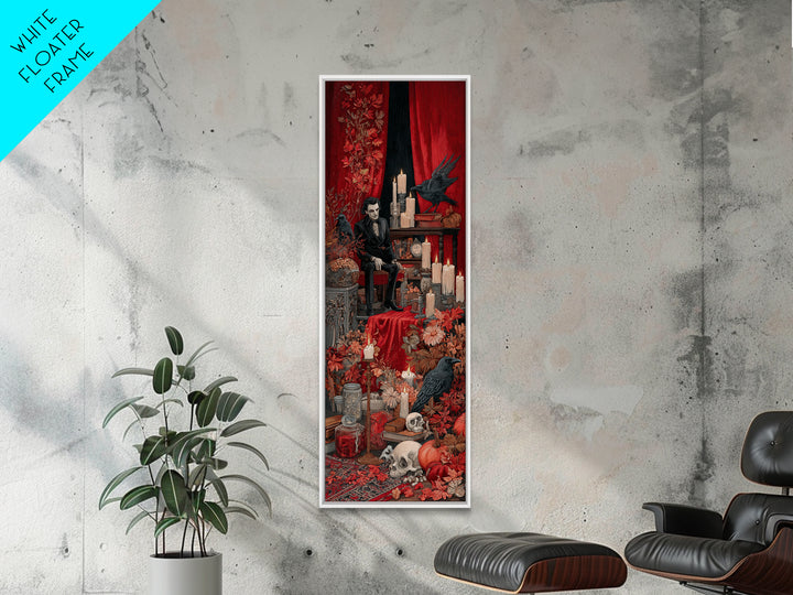 The Velvet Vampire Conservatory - Occult Still Life, Occult Wall Decor, Tall Narrow Wall Art, Canvas Print, Halloween Home Decor