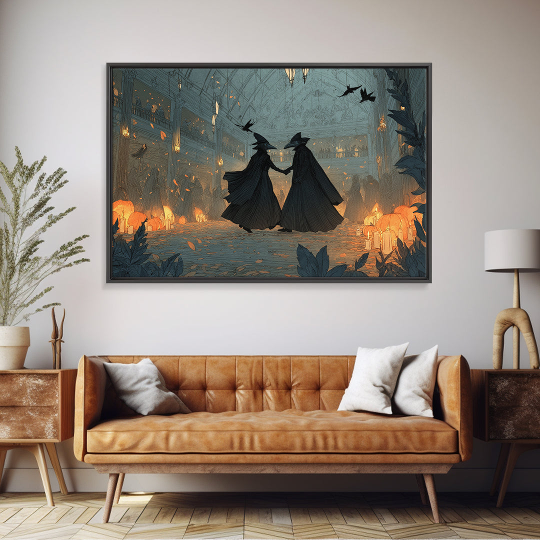 The Raven-Masked Ballroom - Procession Scene, Dark Fantasy Wall Art, Landscape Wall Art, Canvas Print, Halloween Home Decor, Gothic Wall Art