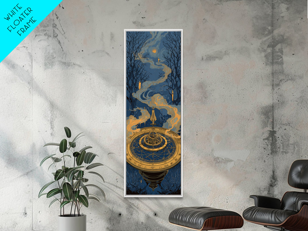 The Cursed Astrolabe - Icon Portrait, Halloween Wall Art, Tall Narrow Wall Art, Framed Canvas Print, Halloween Home Decor, Gothic Wall Art