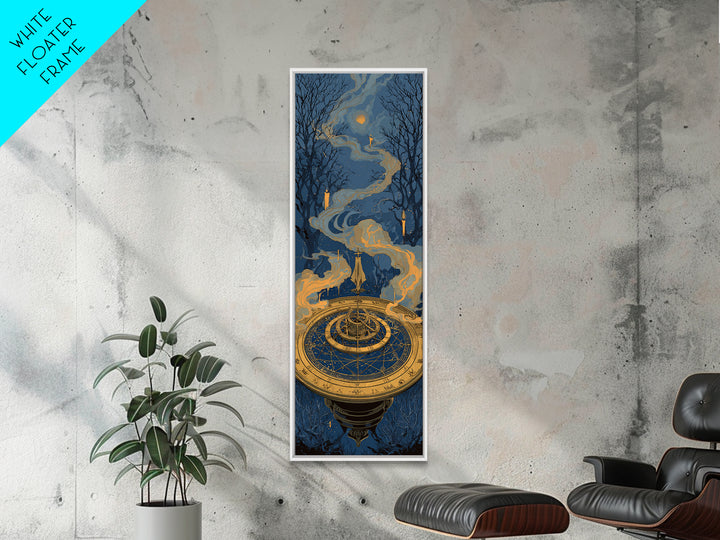 The Cursed Astrolabe - Icon Portrait, Halloween Wall Art, Tall Narrow Wall Art, Framed Canvas Print, Halloween Home Decor, Gothic Wall Art