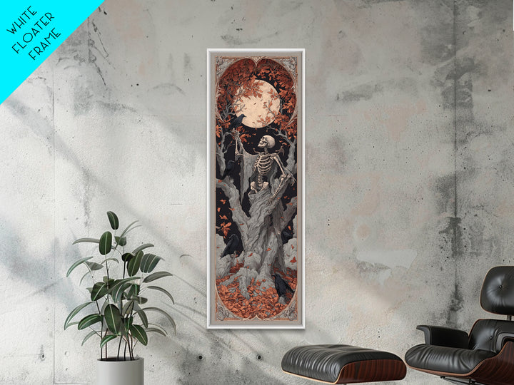 The Skeleton Cartographer - Icon Portrait, Occult Wall Decor, Tall Narrow Wall Art, Canvas Print, Halloween Home Decor, Gothic Wall Art