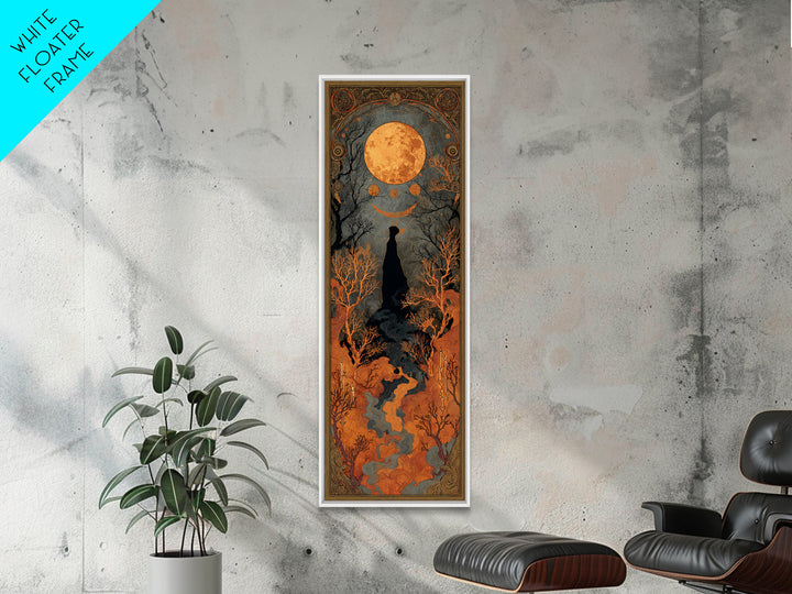 The Witch Astronomical Cabinet - Icon Portrait, Spooky Wall Decor, Tall Narrow Wall Art, Framed Canvas Print, Halloween Home Decor
