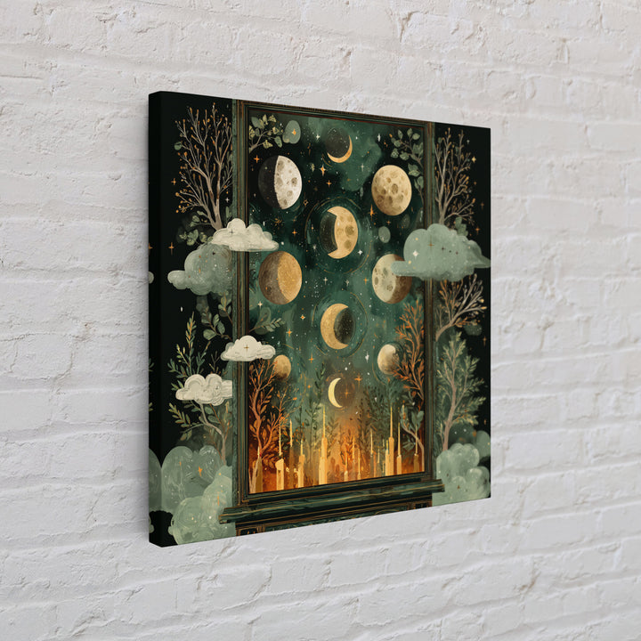 The Witch Astronomical Cabinet - Surreal Celestial Vision, Dark Fantasy Wall Art, Square Wall Art, Canvas Print, Halloween Home Decor