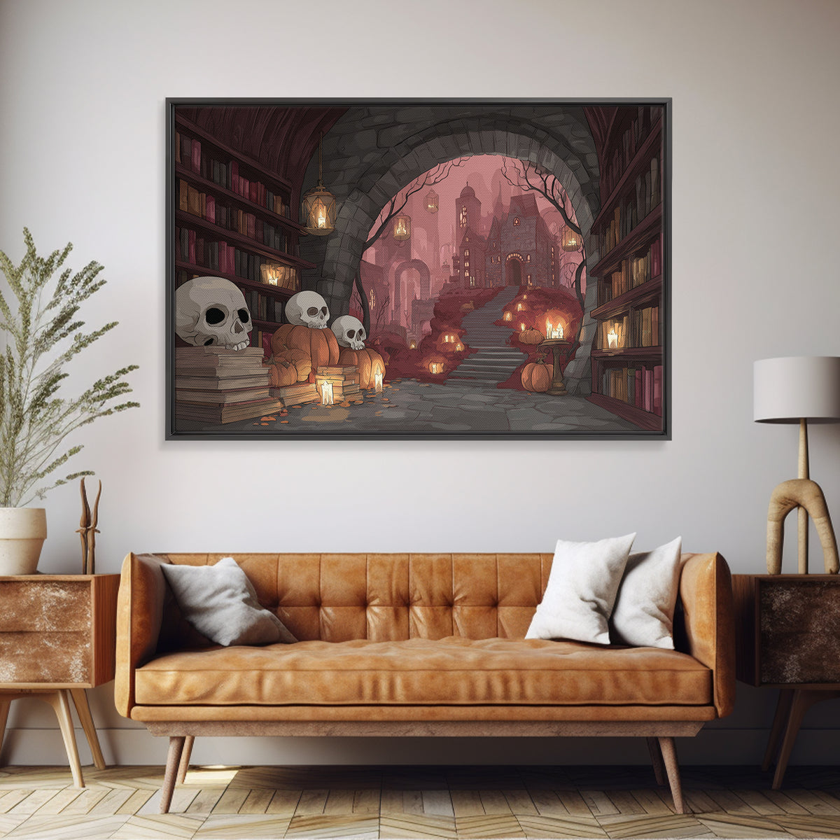 The Catacomb Library - Environmental Panorama, Gothic Home Decor, Landscape Wall Art, Canvas Print, Halloween Home Decor, Gothic Wall Art