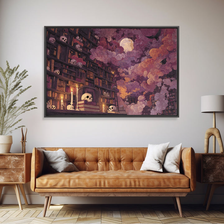 The Catacomb Library - Surreal Celestial Vision, Dark Fantasy Wall Art, Landscape Wall Art, Canvas Print, Halloween Home Decor