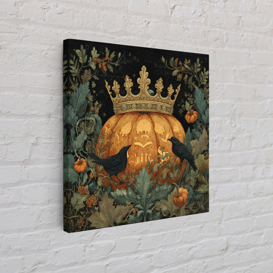 The Jack-O-Lantern Crown Jewels - Icon Portrait, Gothic Home Decor, Square Wall Art, Canvas Print, Halloween Home Decor, Gothic Wall Art