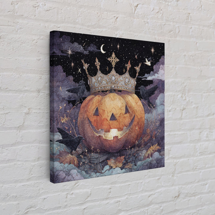 The Jack-O-Lantern Crown Jewels - Surreal Celestial Vision, Dark Fantasy Wall Art, Square Wall Art, Canvas Print, Halloween Home Decor