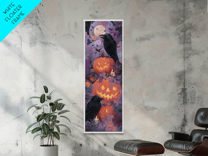 The Jack-O-Lantern Crown Jewels - Surreal Celestial Vision, Halloween Wall Art, Tall Narrow Wall Art, Framed Canvas Print, Gothic Wall Art