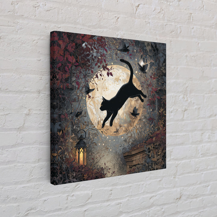 The Black Cat Constellation - Icon Portrait, Occult Wall Decor, Square Wall Art, Canvas Print, Halloween Home Decor, Gothic Wall Art