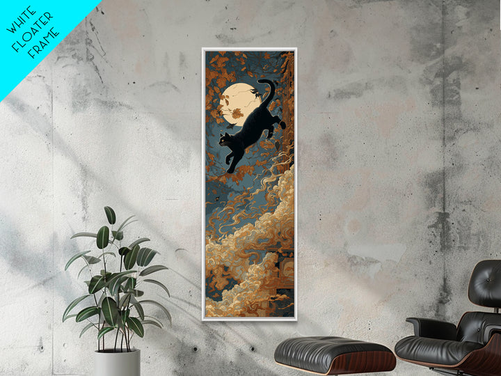 The Black Cat Constellation - Icon Portrait, Dark Fantasy Wall Art, Tall Narrow Wall Art, Canvas Print, Halloween Home Decor