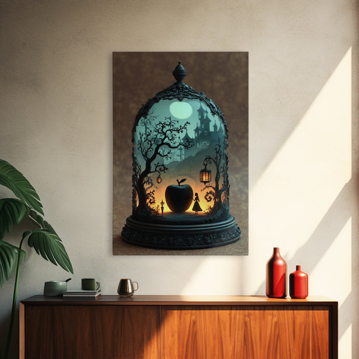 The Poison Apple Reliquary - Icon Portrait, Dark Fantasy Wall Art, Vertical Wall Art, Canvas Print, Halloween Home Decor, Gothic Wall Art