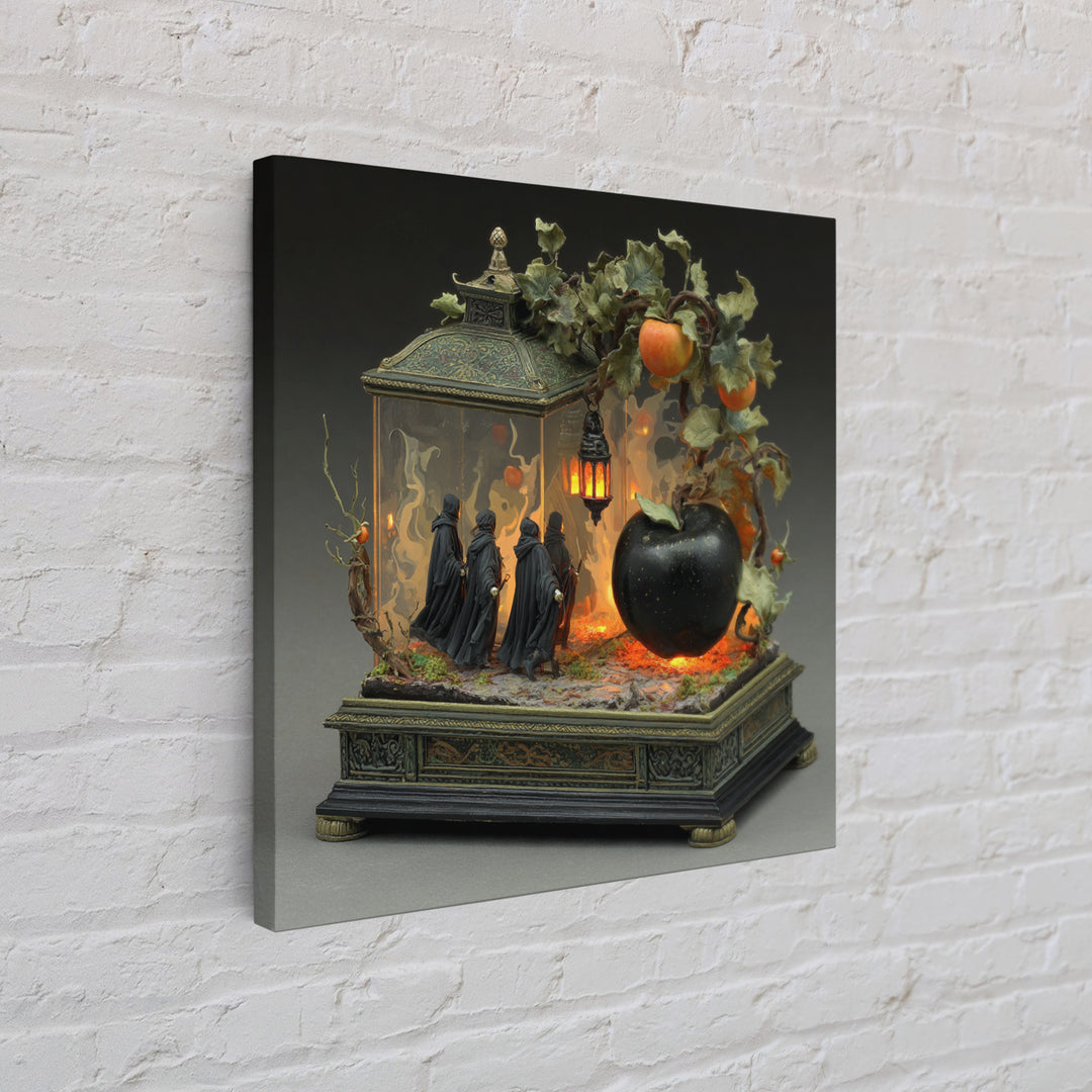The Poison Apple Reliquary - Procession Scene, Occult Wall Decor, Square Wall Art, Canvas Print, Halloween Home Decor, Gothic Wall Art