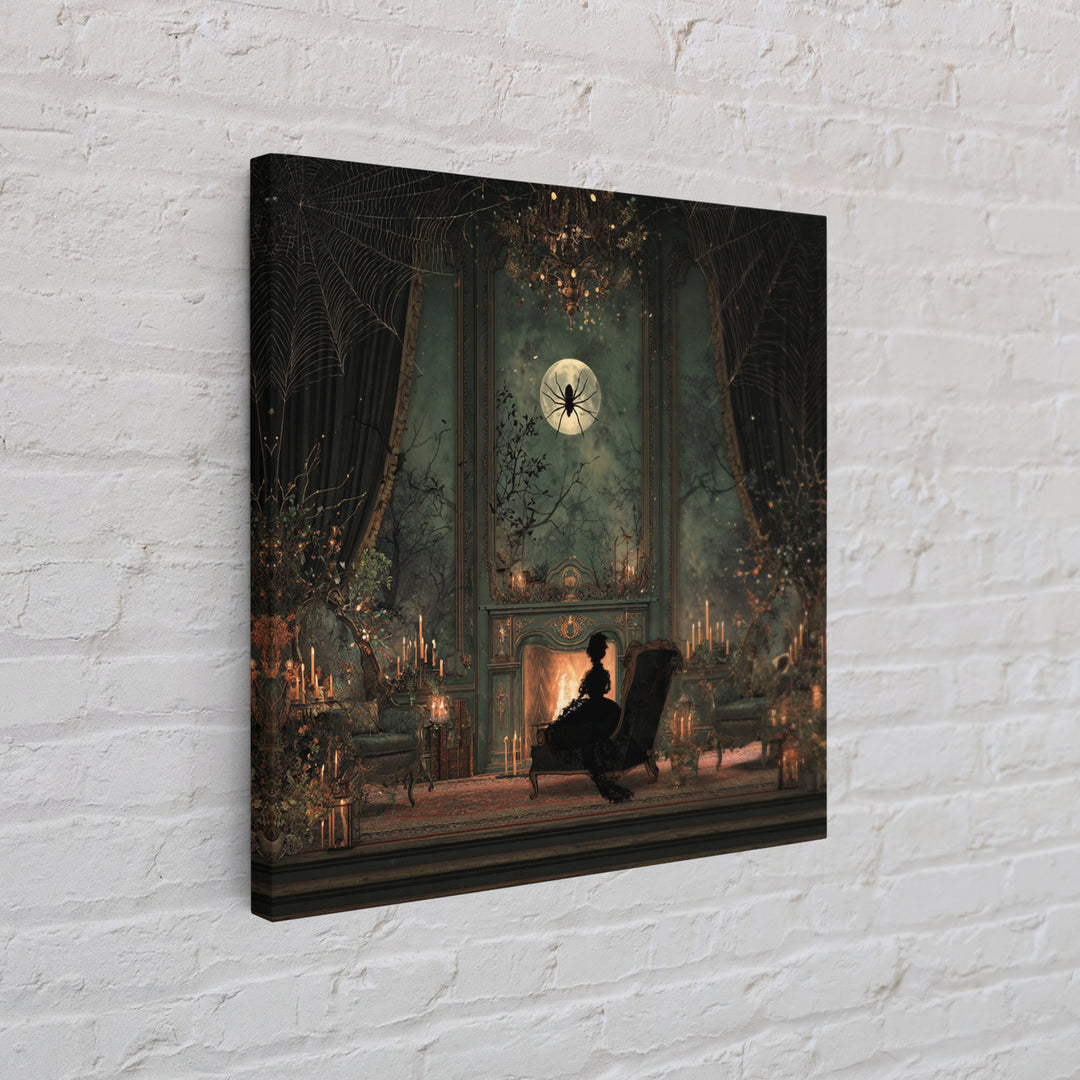 The Spider Queen Parlor - Icon Portrait, Spooky Wall Decor, Square Wall Art, Framed Canvas Print, Halloween Home Decor, Gothic Wall Art