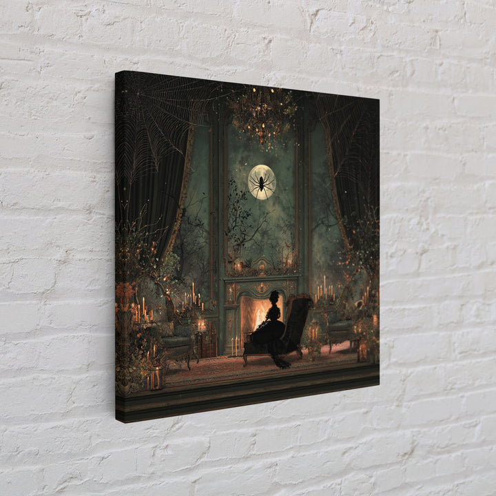 The Spider Queen Parlor - Icon Portrait, Spooky Wall Decor, Square Wall Art, Framed Canvas Print, Halloween Home Decor, Gothic Wall Art