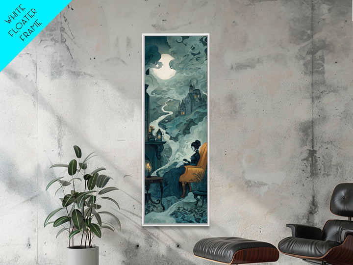 The Spider Queen Parlor - Environmental Panorama, Halloween Wall Art, Tall Narrow Wall Art, Framed Canvas Print, Halloween Home Decor