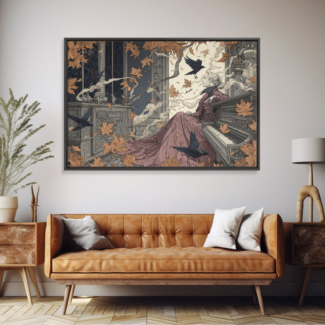 The Spider Queen Parlor - Procession Scene, Dark Fantasy Wall Art, Landscape Wall Art, Canvas Print, Halloween Home Decor, Gothic Wall Art
