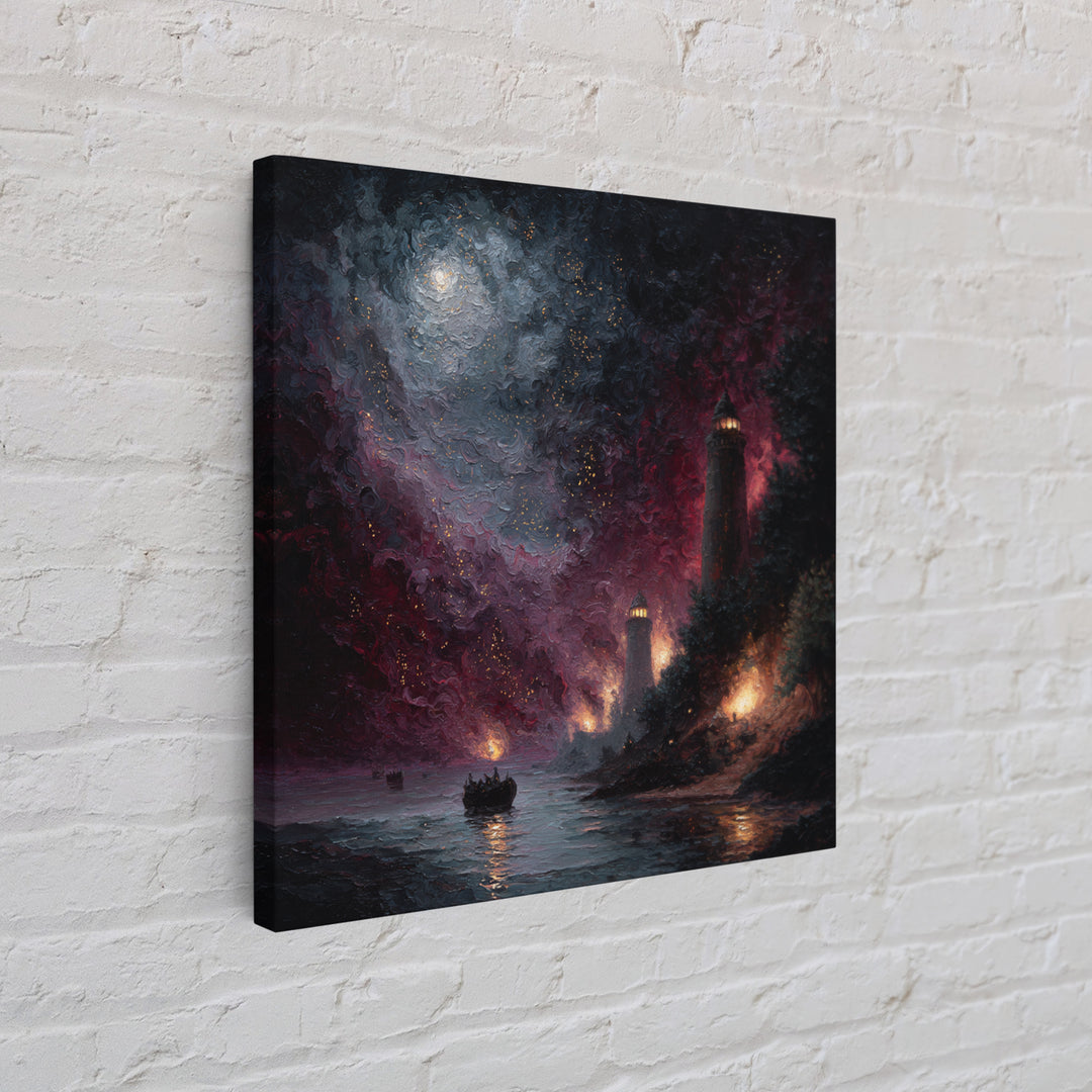 The Lantern-Bearer Of R’Lyeh, Occult Wall Decor, Square Wall Art, Framed Canvas Print, Halloween Home Decor, Gothic Wall Art