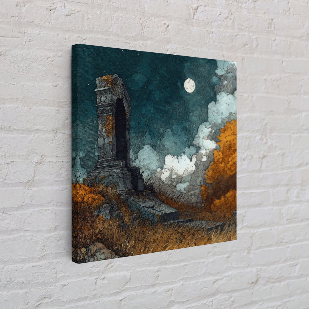 The Dreaming Priest Of The Outer Gate, Eldritch Wall Art, Square Wall Art, Framed Canvas Print, Halloween Home Decor, Gothic Wall Art