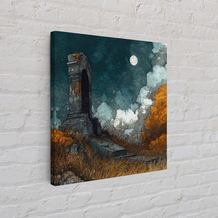 The Dreaming Priest Of The Outer Gate, Eldritch Wall Art, Square Wall Art, Framed Canvas Print, Halloween Home Decor, Gothic Wall Art