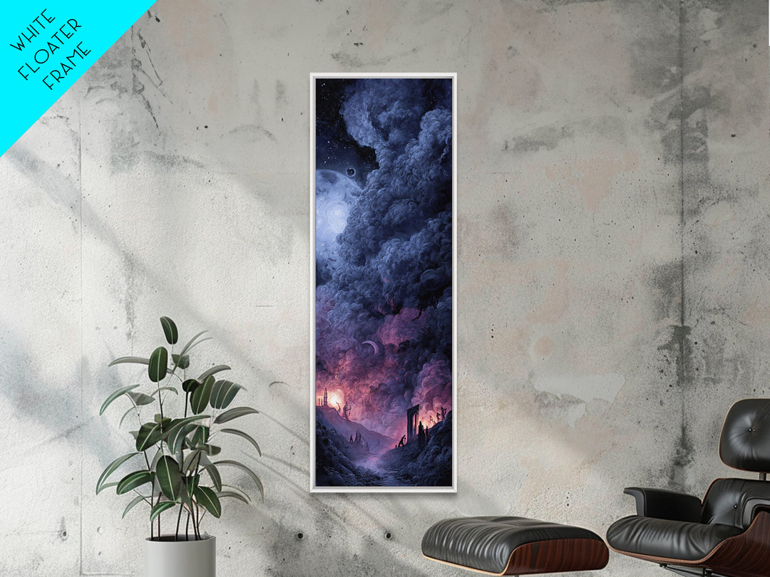 The Dreaming Priest Of The Outer Gate, Dark Fantasy Wall Art, Tall Narrow Wall Art, Framed Canvas Print, Halloween Home Decor