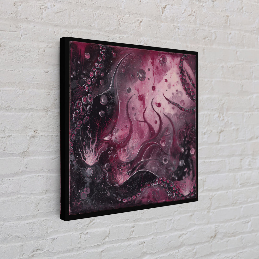 The Bride Of The Abyssal Moon, Gothic Home Decor, Square Wall Art, Framed Canvas Print, Halloween Home Decor, Gothic Wall Art
