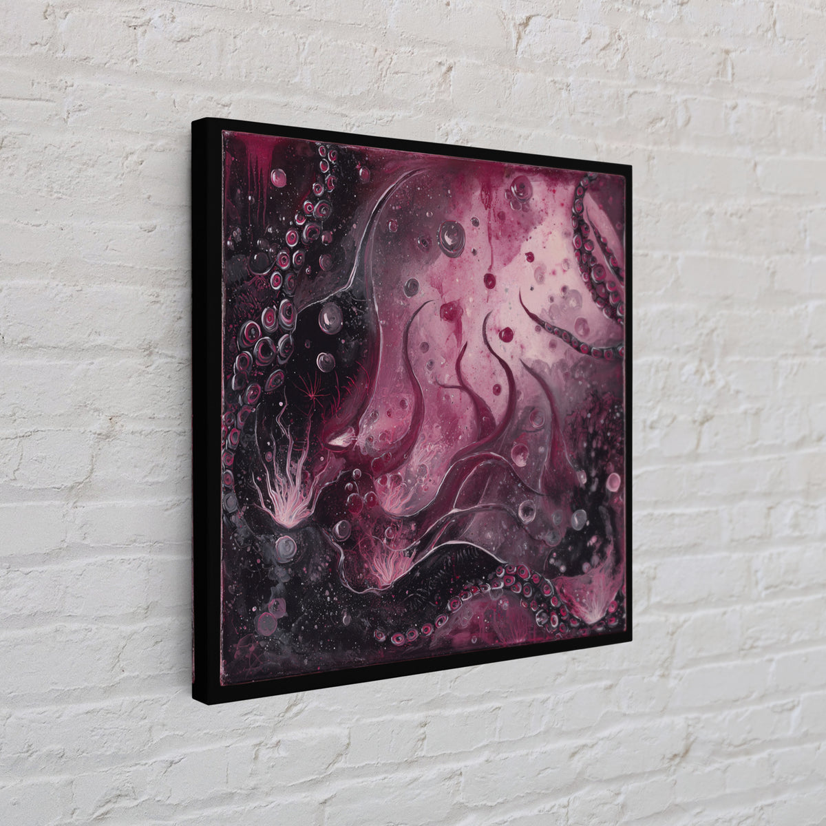 The Bride Of The Abyssal Moon, Gothic Home Decor, Square Wall Art, Framed Canvas Print, Halloween Home Decor, Gothic Wall Art