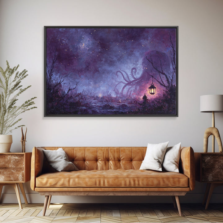 The Watcher In The Coral Throne, Dark Fantasy Wall Art, Landscape Wall Art, Canvas Print, Halloween Home Decor, Gothic Wall Art