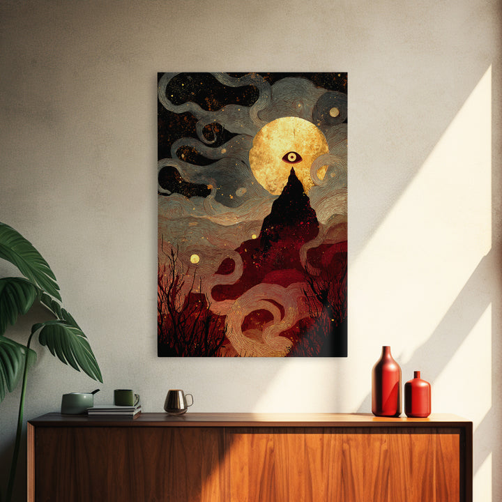 The Astronomer Of The Hollow Sky, Halloween Wall Art, Vertical Wall Art, Canvas Print, Halloween Home Decor, Gothic Wall Art
