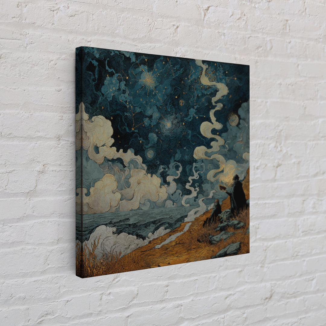 The Astronomer Of The Hollow Sky, Halloween Wall Art, Square Wall Art, Framed Canvas Print, Halloween Home Decor, Gothic Wall Art